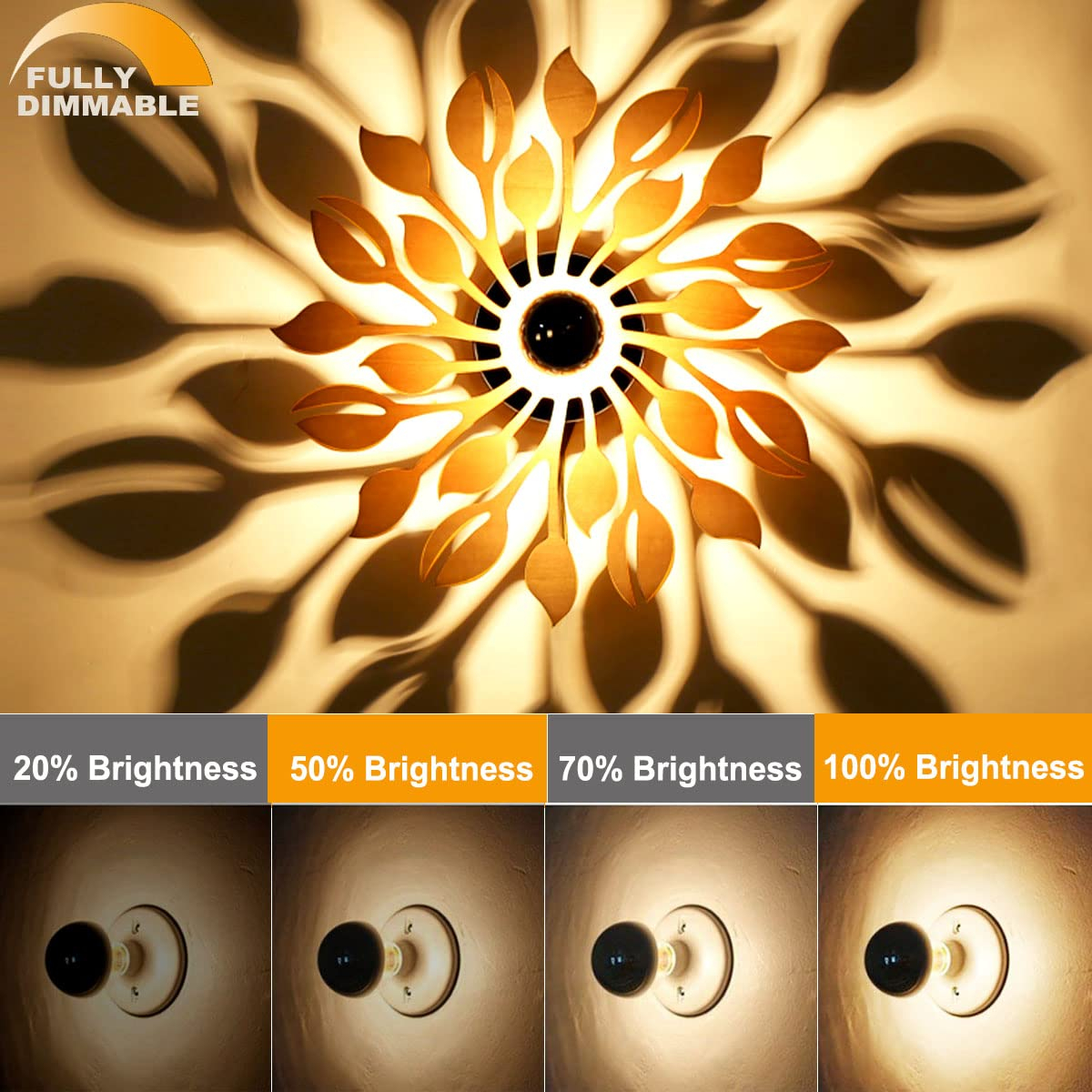 Half Chrome Light Bulb Dimmable, 6W (60 Watt Equivalent) G25/ G80 Globe Shape, 2700K Warm White, Decorative LED Edison Bulb, Rose Gold Tipped Light Bulb, E26 Base, Pack of 2