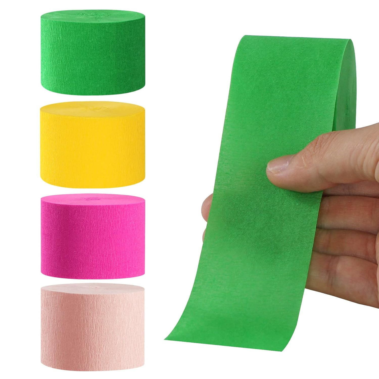 Hawaiian-Themed Pool Party-Decorations Streamers - 8 Rolls Tropical Jungle Aloha Birthday Supplies Bachelorette Crepe Tissue Paper Banners,Summer Beach Baby Shower Backdrop Garland Decor Panduola