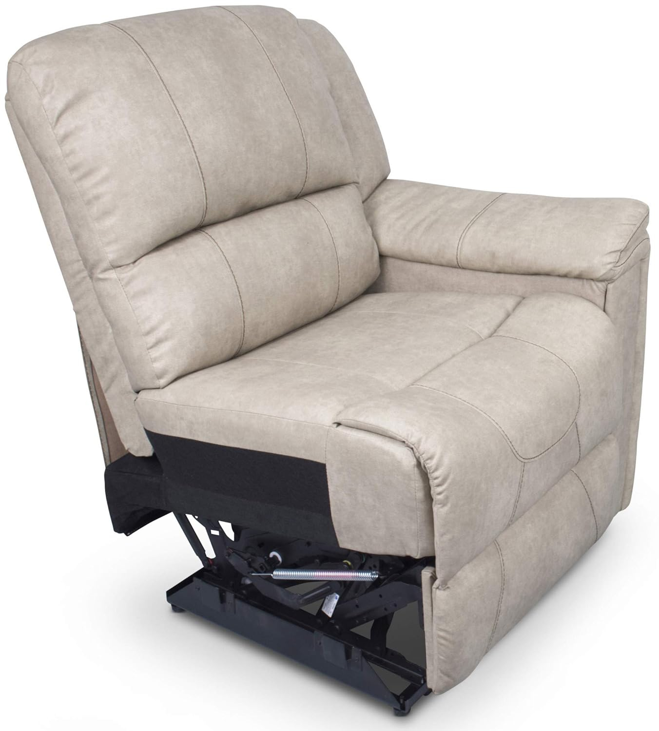 Left Arm Recliner, Cougar 2016, Grantland Doeskin, with T700 Chocolate Topstitch
