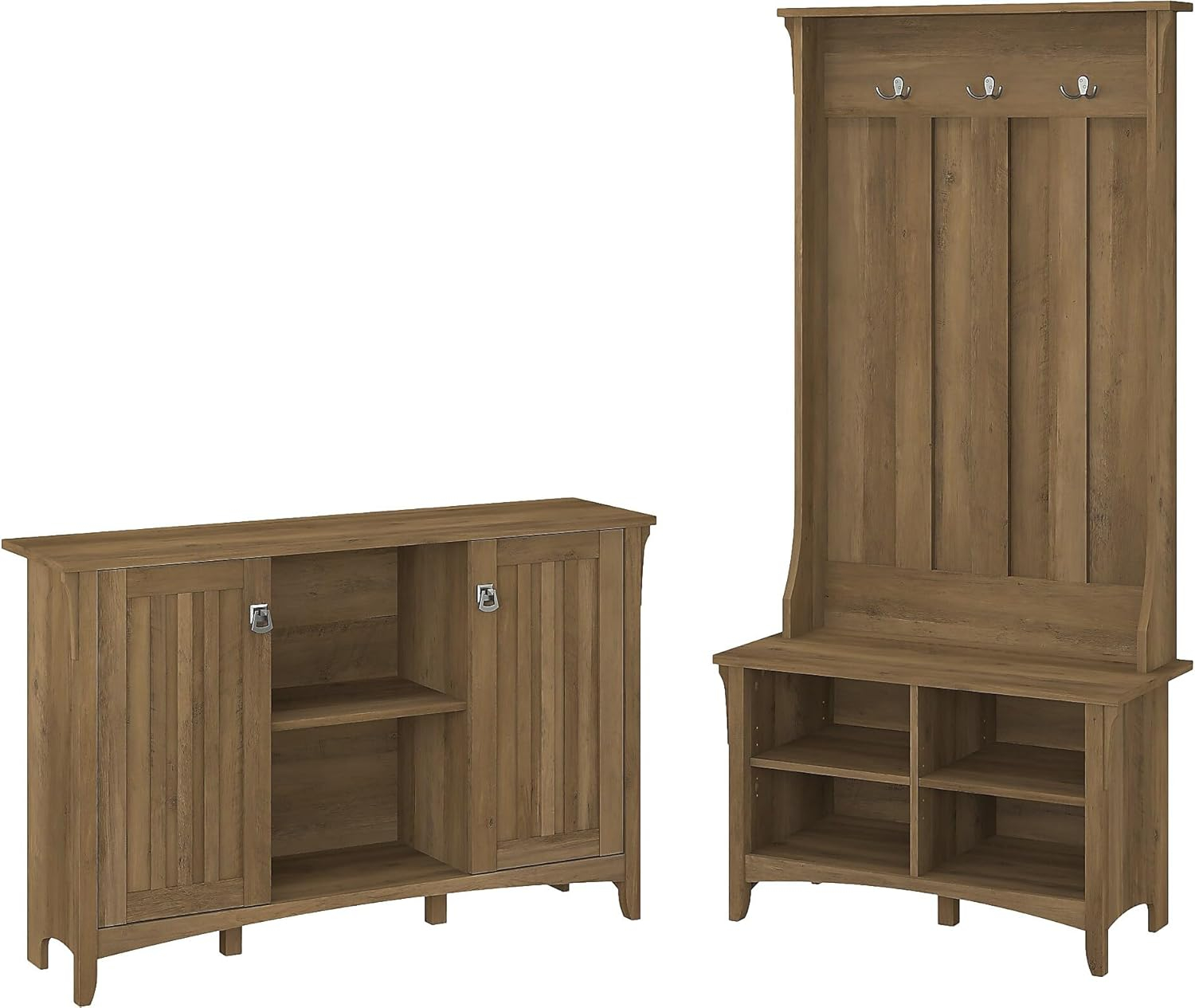 Bush Furniture Salinas Entryway Storage Set, Reclaimed Pine