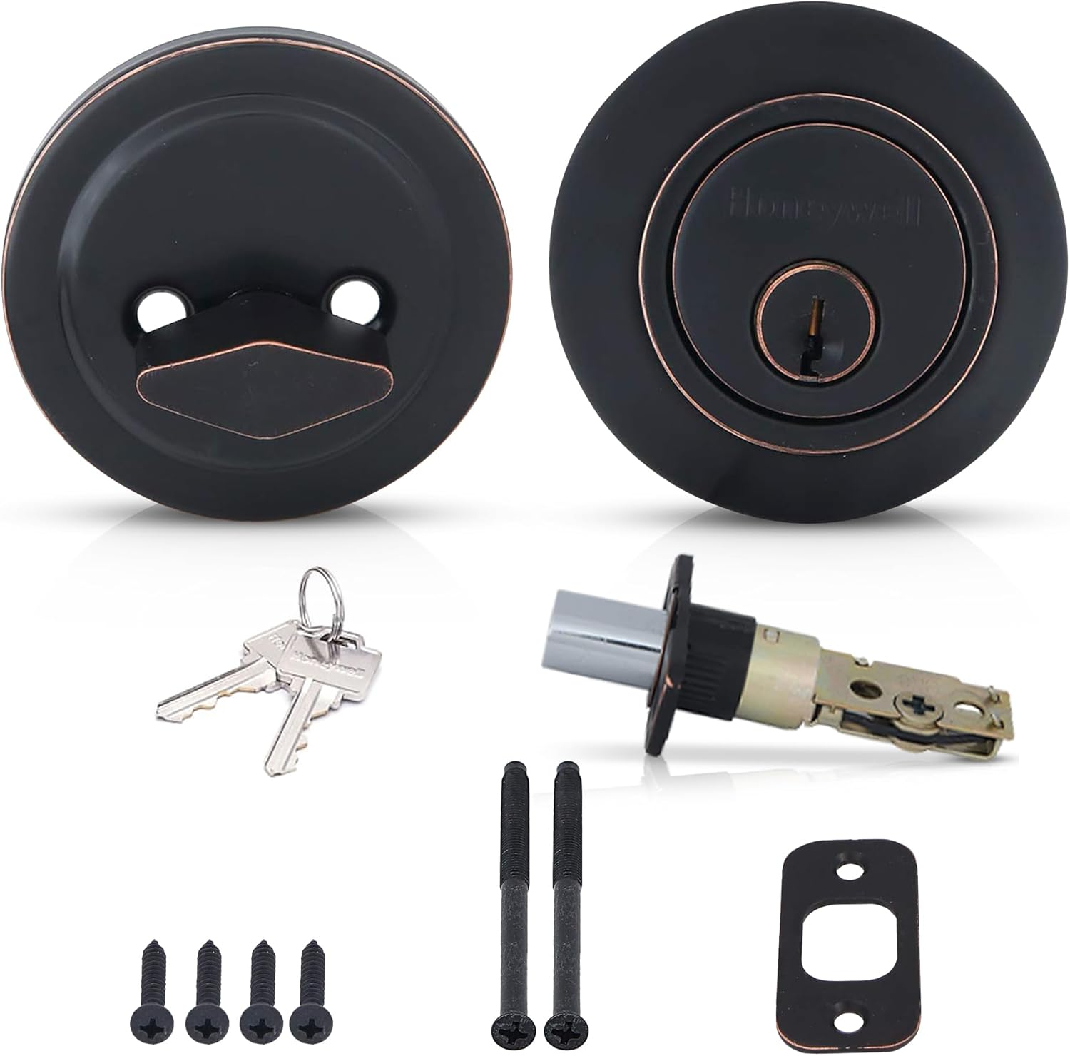 Honeywell Single Cylinder Deadbolt Door Lock, Oil Rubbed Bronze