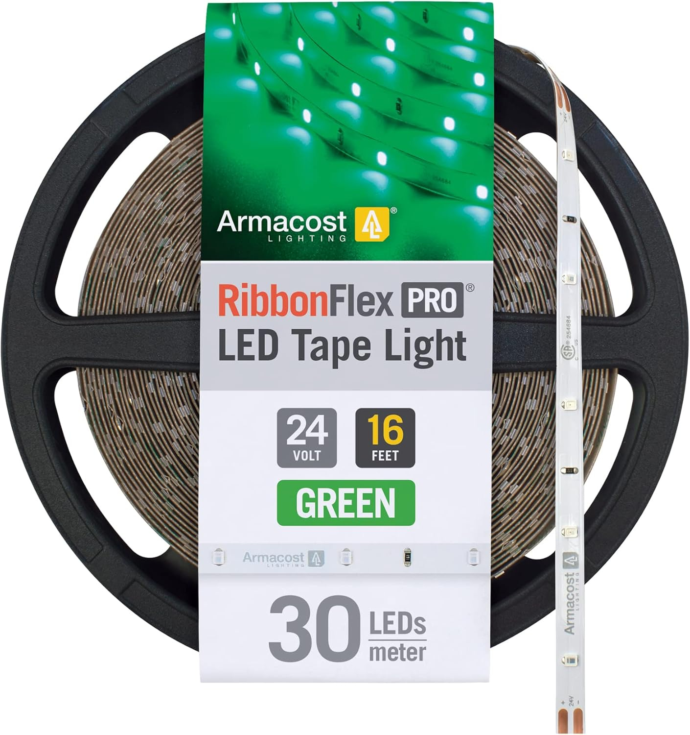 RibbonFlex Pro 24-Volt Green LED Strip Light Tape 30 LED/m 16 ft. (5m)