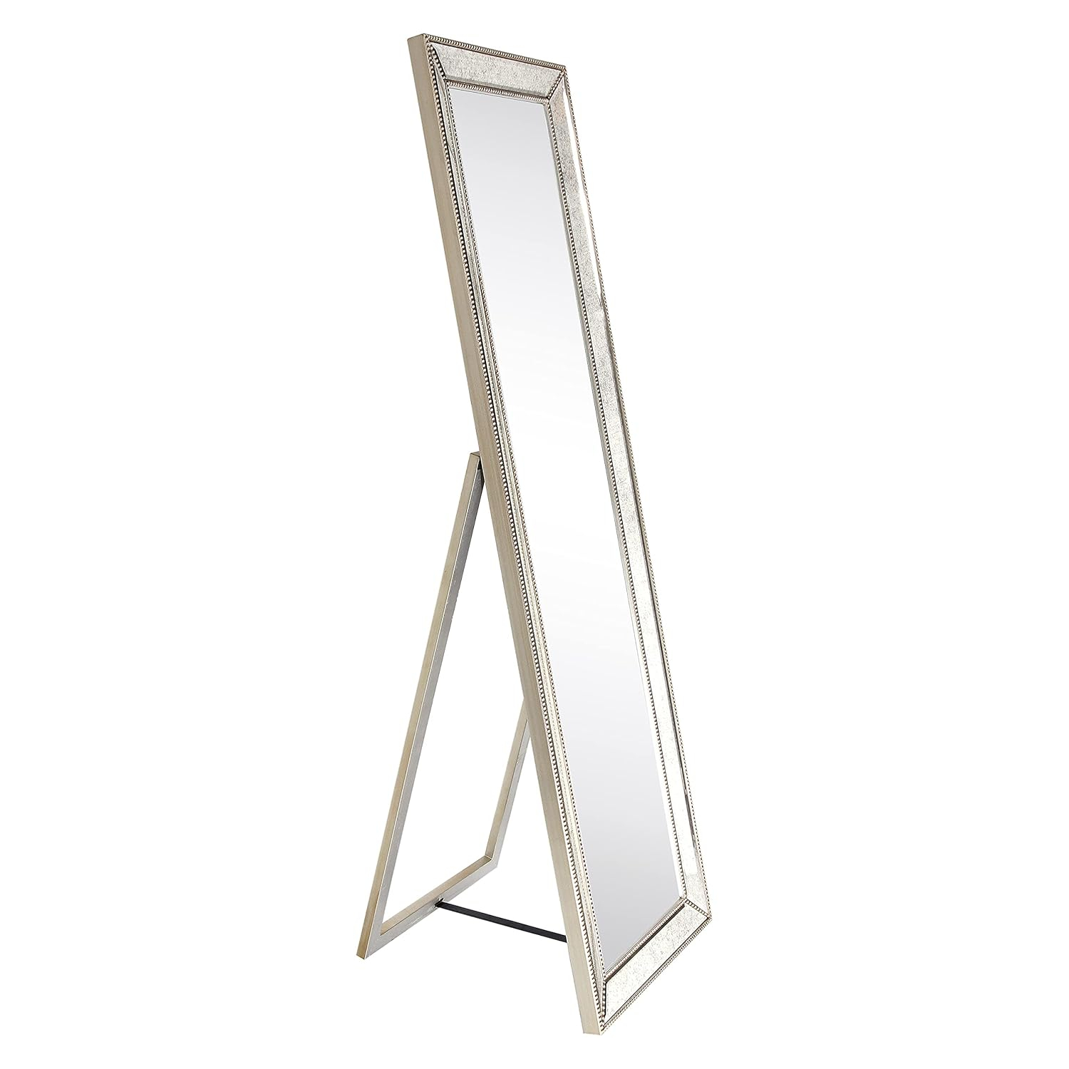 Empire Art Direct Champagne Bead Beveled Rectangular Wall Mirror - Clear 18 in. x 2.16 in. x 64 in.