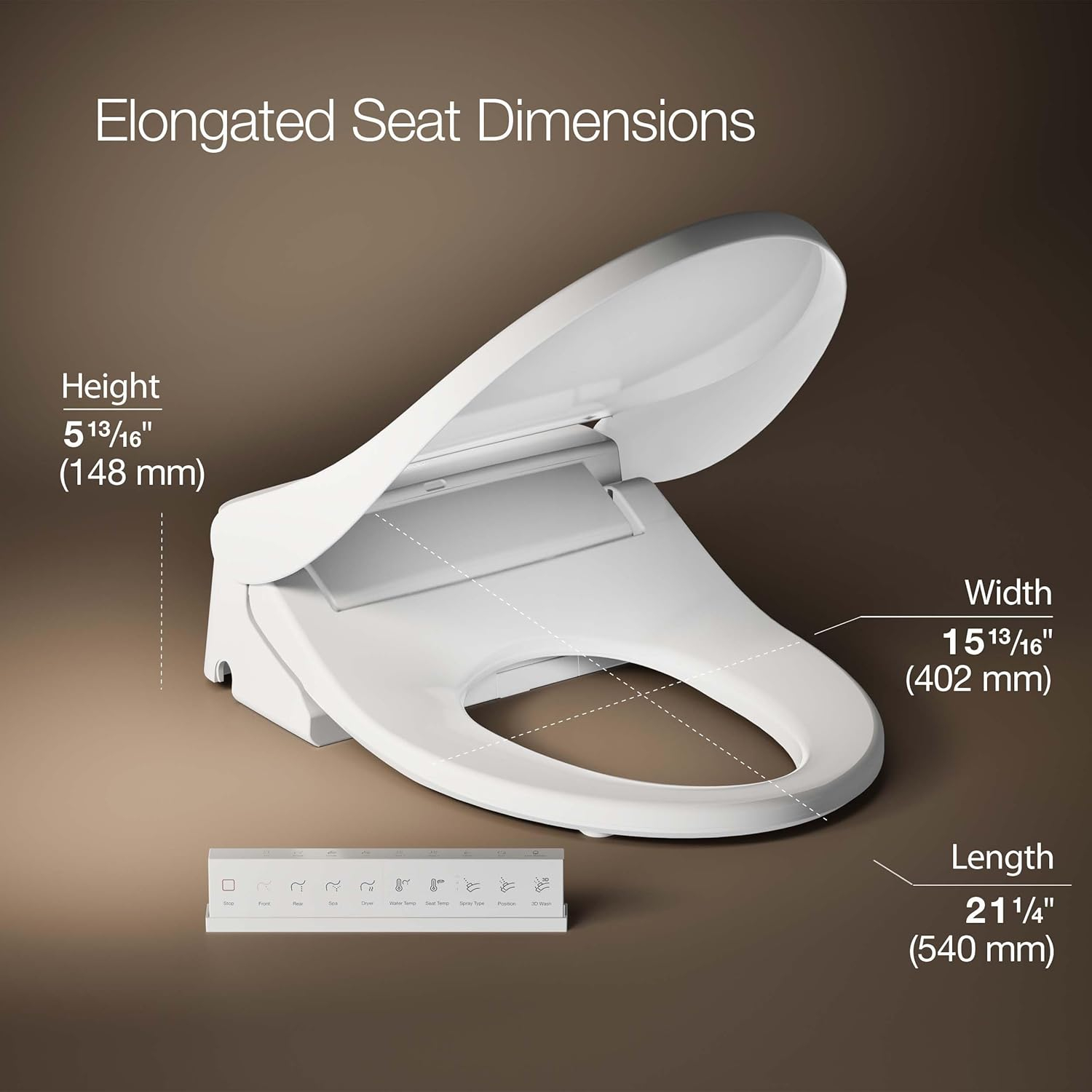 PureWash® E880 Elongated Bidet Toilet Seat with Remote Control