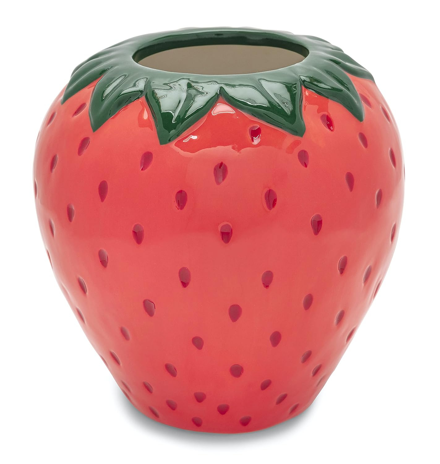 Strawberry Shaped Red Ceramic Decorative Vase