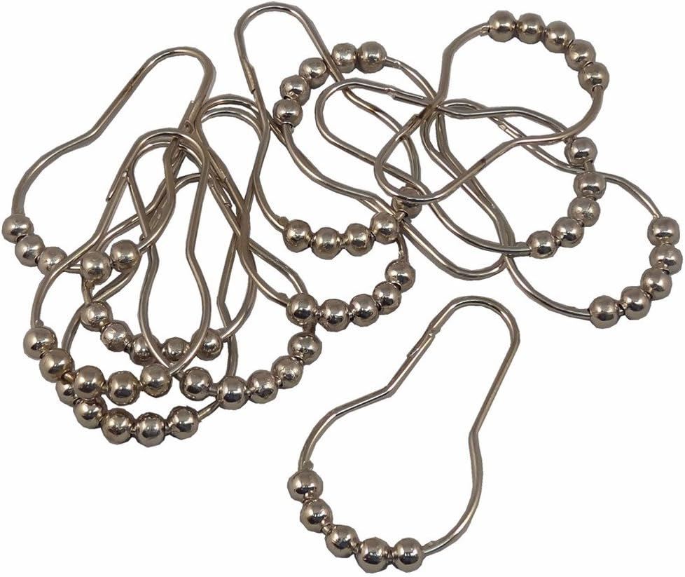 Wideskall 12 Pieces Stainless Steel Shower Curtain Roller Hook Rings
