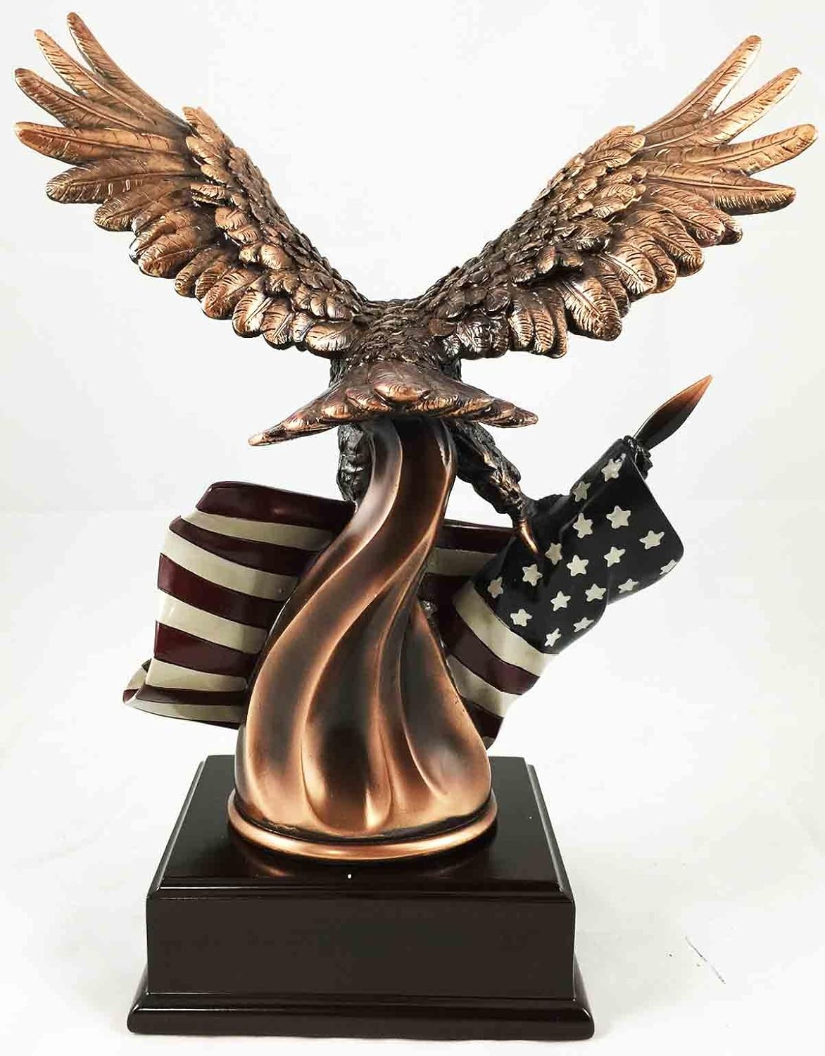 Bronze Electroplated Patriotic Eagle Figurine with Resin Base