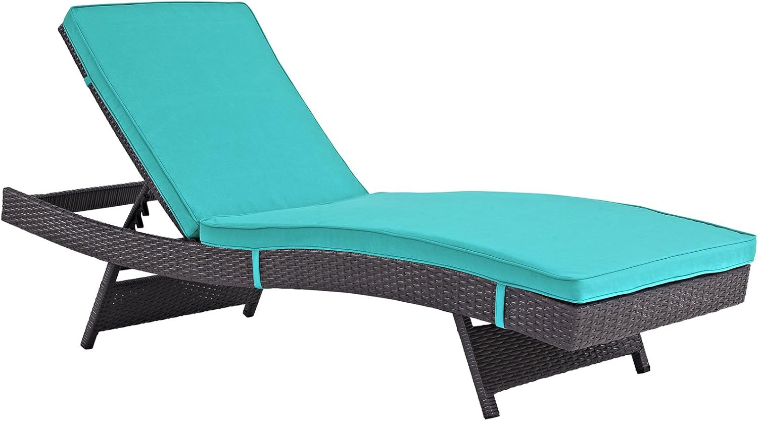 Modway Convene Outdoor Patio Chaise in Espresso Turquoise