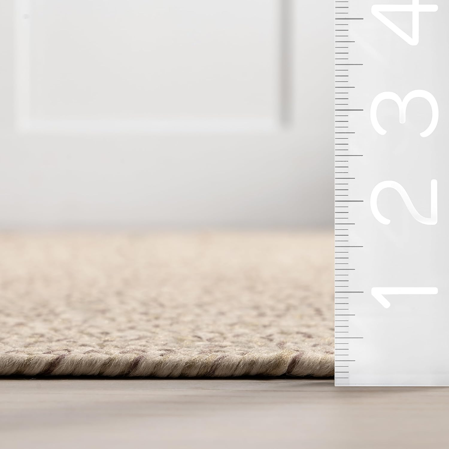 nuLOOM Wynn Contemporary Braided Tan Area Rug, 3' x 5', Durable Synthetic Fibers