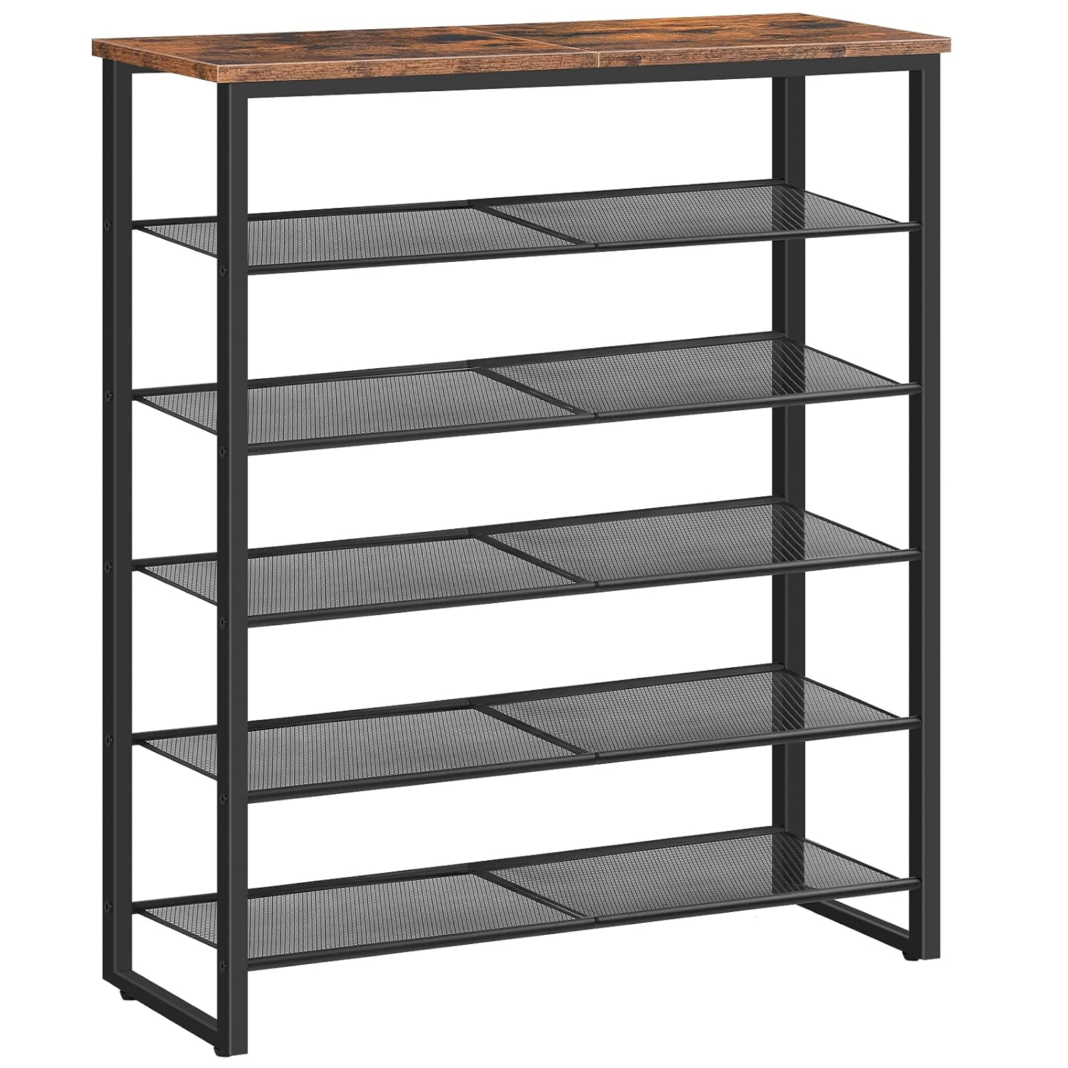 Shoe Rack, 6-Tier Shoe Organizer, for 18-24 Pairs of Shoes, Large Capacity Shoe Storage Shelf, Durable and Stable, for Entryway, Closet, Hallway, Dorm Room, Industrial, Rustic Brown BF67XJ01G1