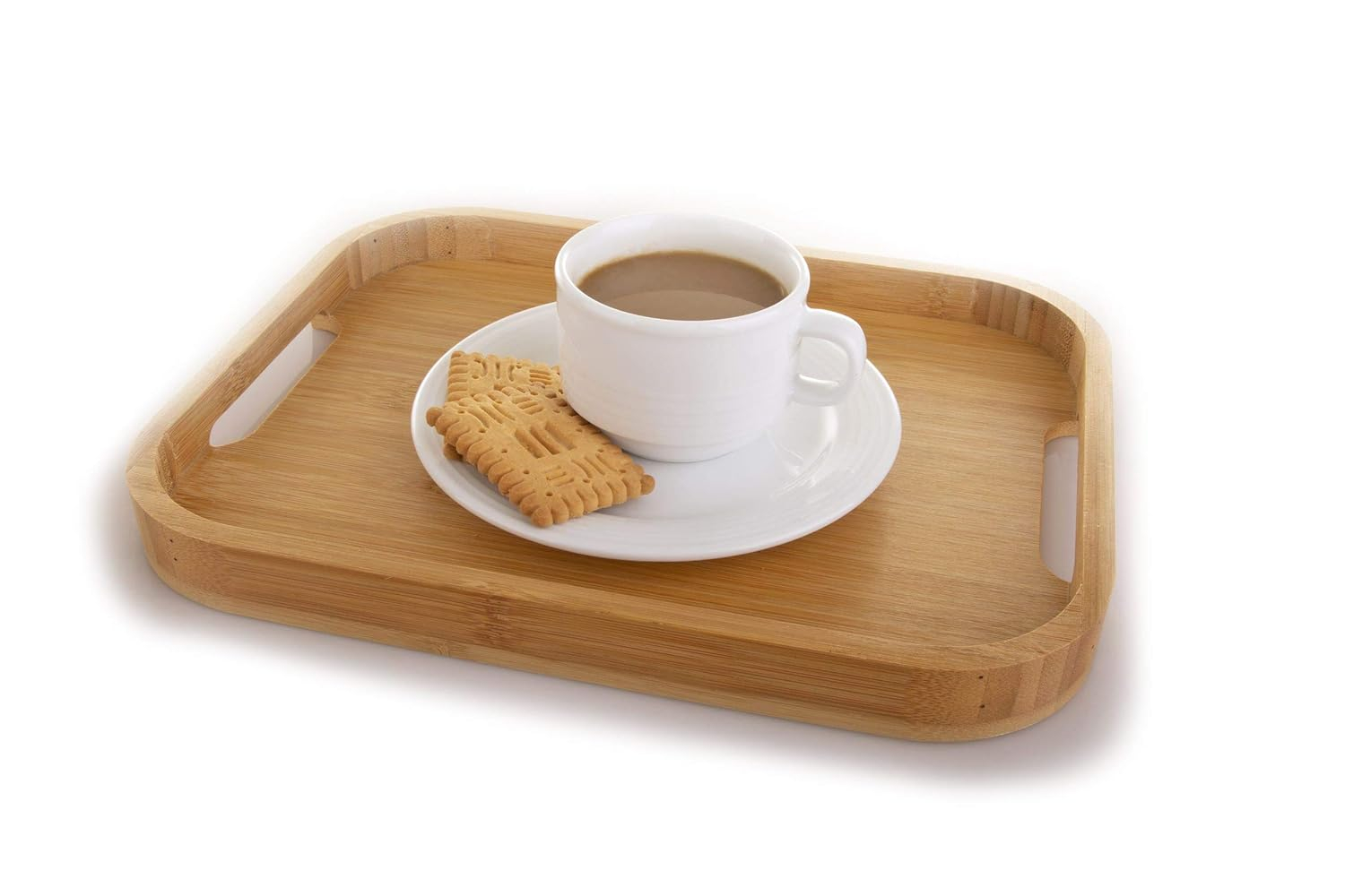 Tea Serving Tray Handmade 100% Natural Bamboo Wood Finish