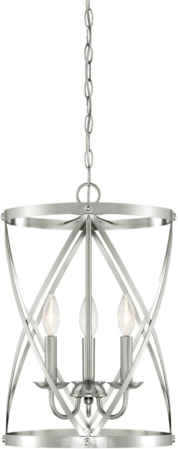 Westinghouse Lighting Westinghouse Isadora Three-Light Indoor Chandelier, Brushed Nickel Finish