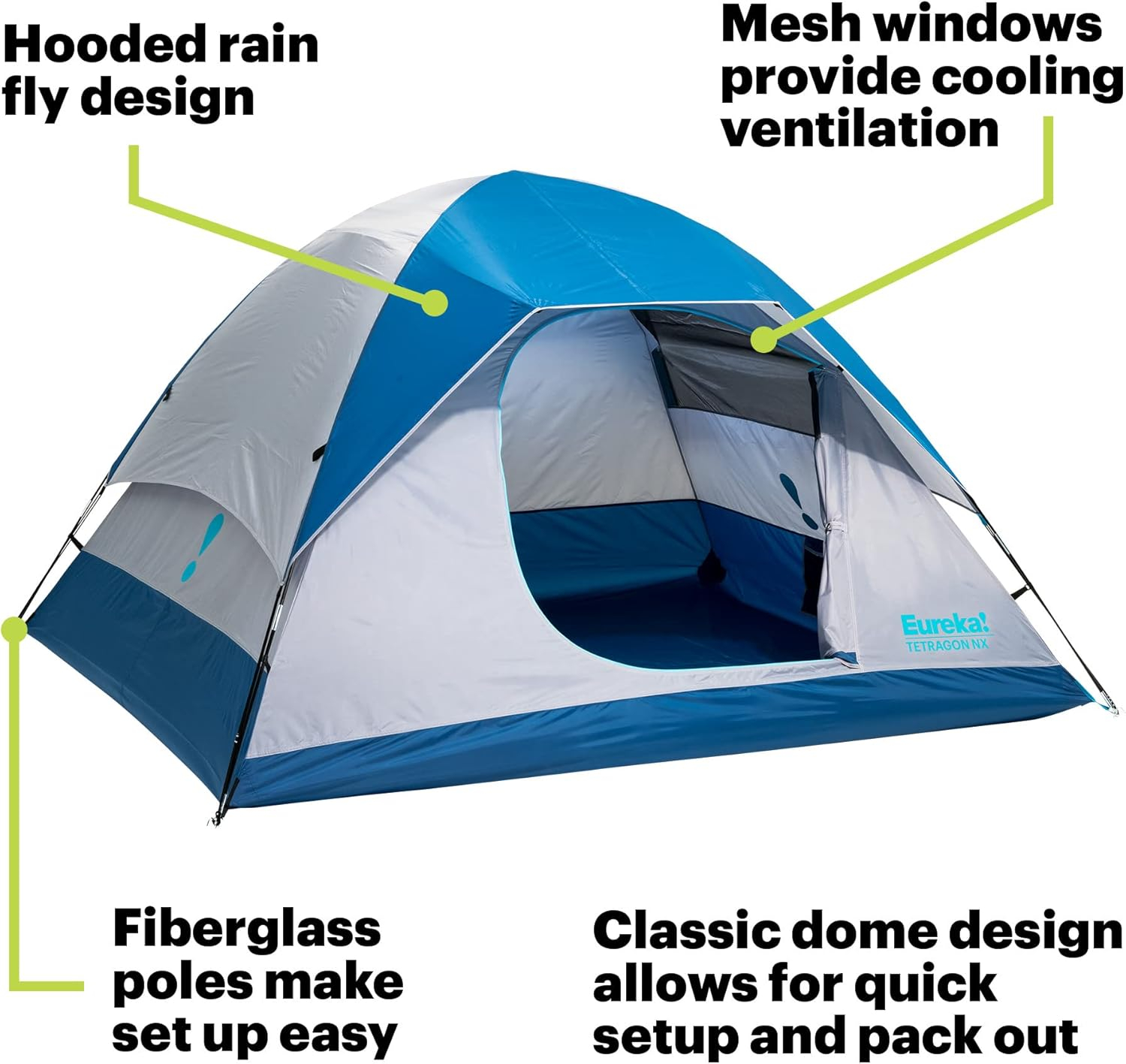 Eureka! Tetragon NX 3-Season Family and Car Camping Tent (4 Person)