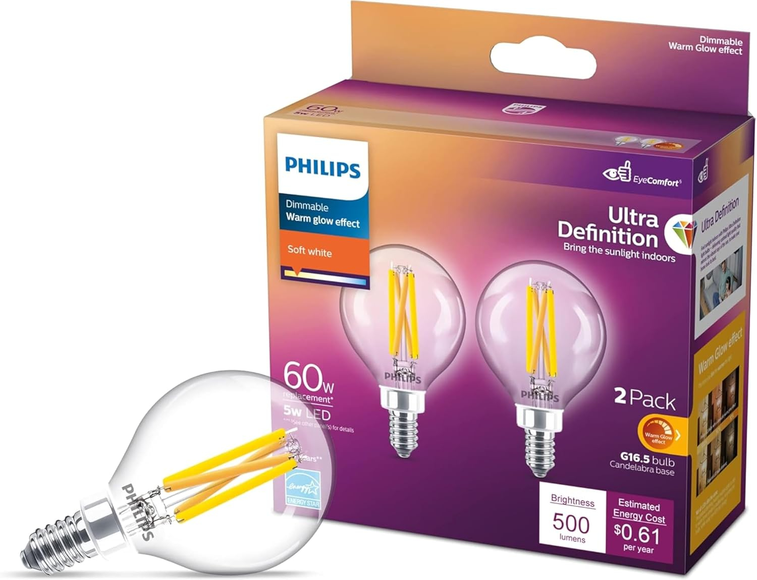 Philips 2pk 60wg16.5e12 Led Bulb 573329