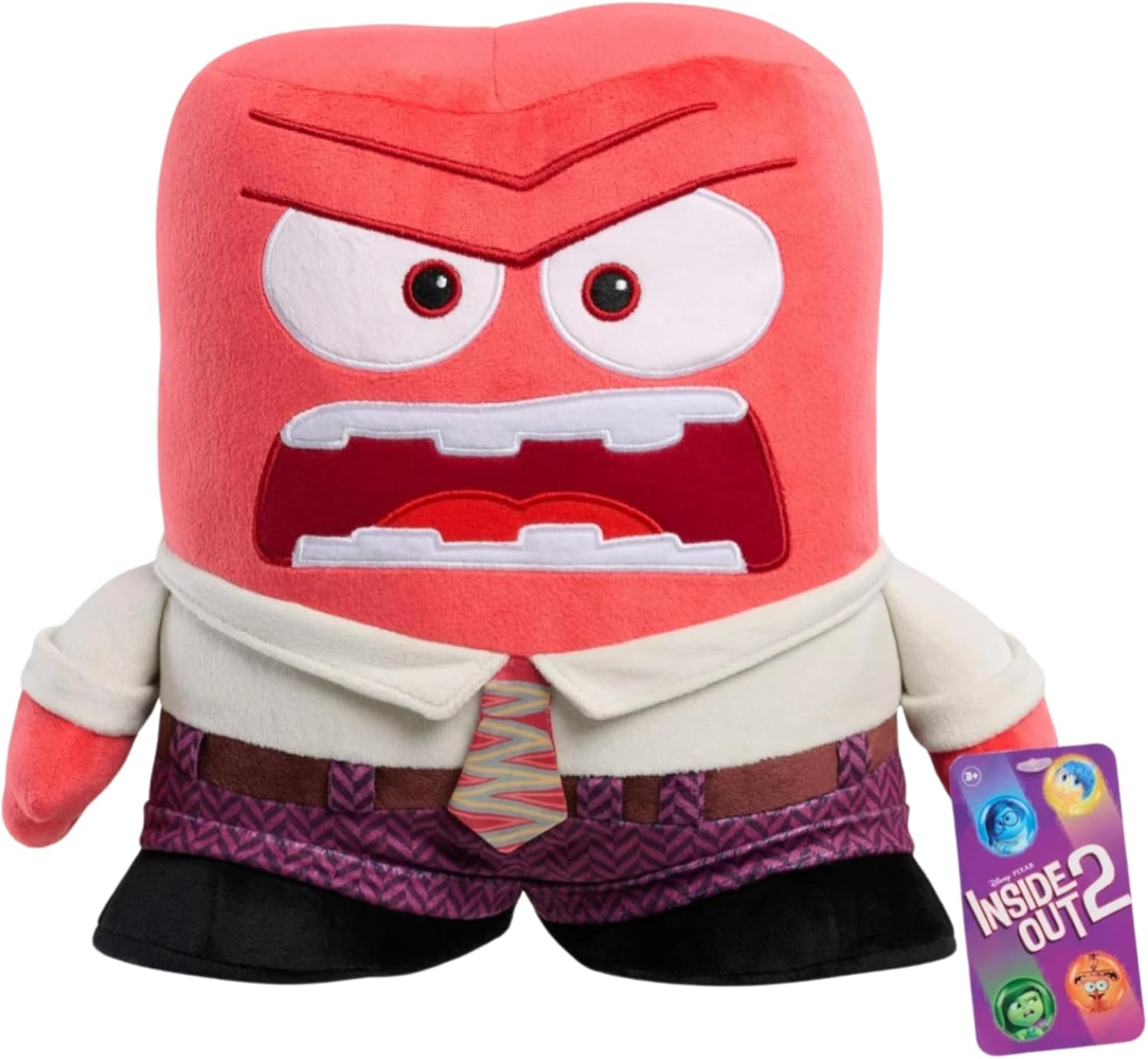 Hooray Toys and Pixar Inside Out 2 Large Plush Anger, Polyester, Kids Toy