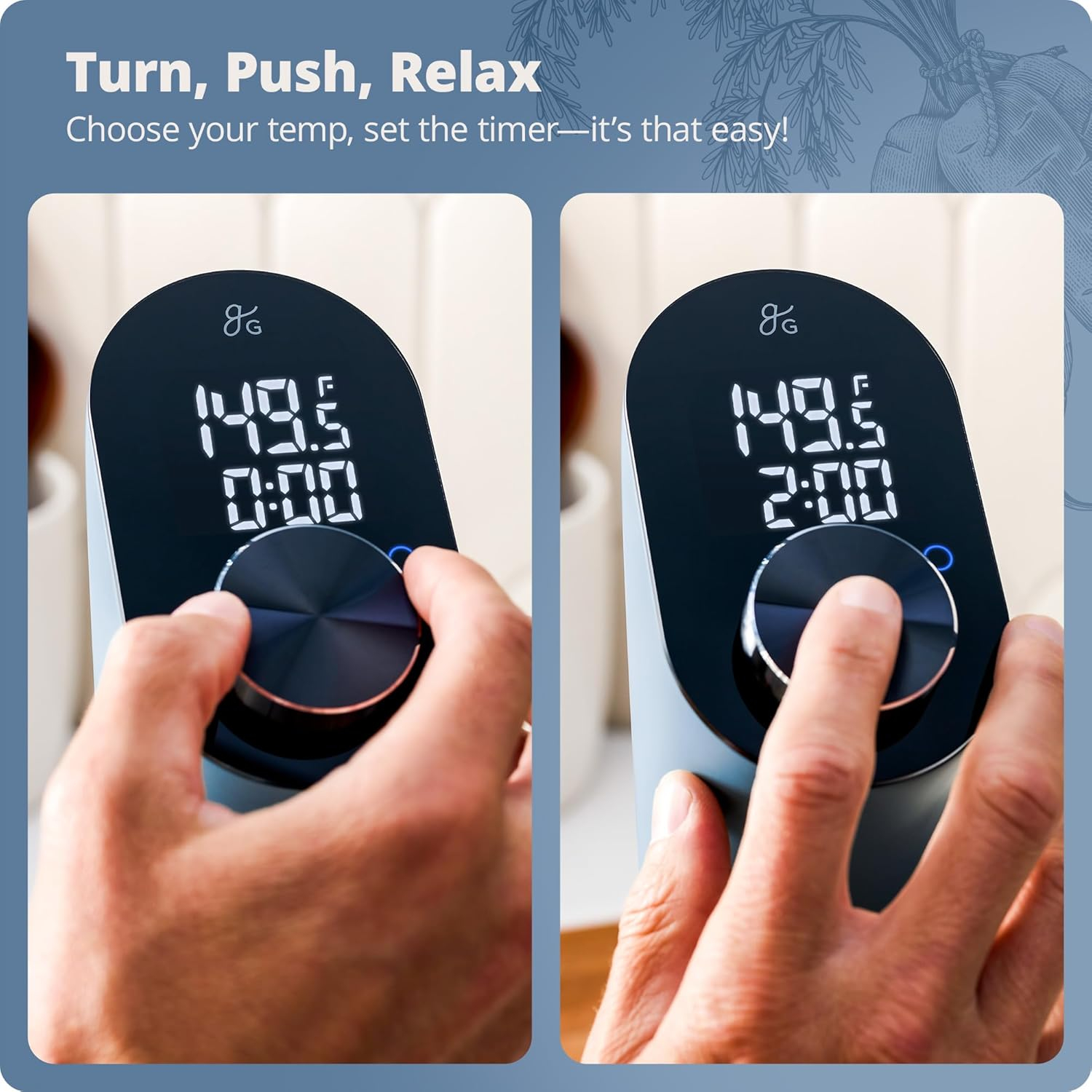 Greater Goods Kitchen Cooking Sous Vide , Immersion Circulator w Brushless Motor (Stone Blue) 100W