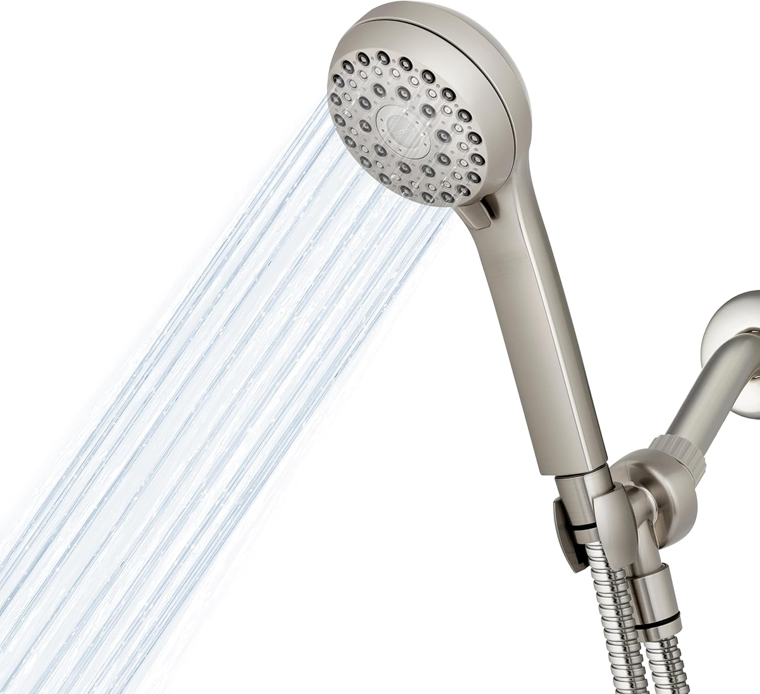 Waterpik High Pressure Hand Held Shower Head With Hose, PowerPulse Massage 6-Mode, Brushed Nickel XAL-649ME