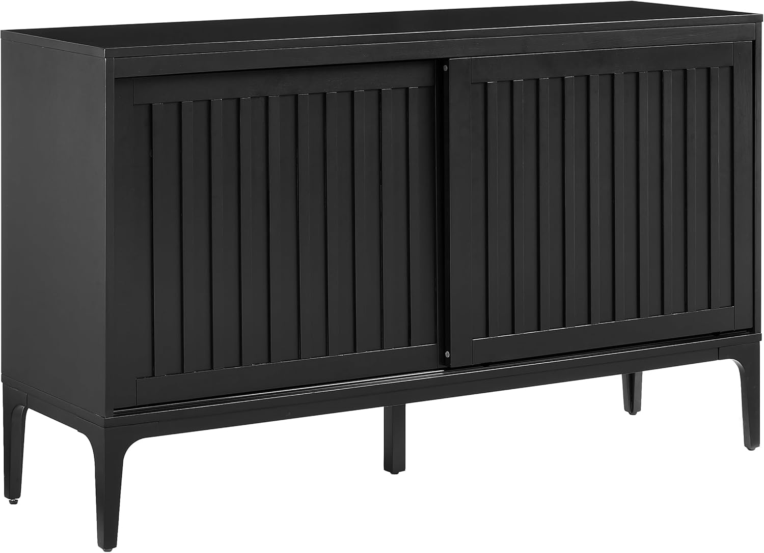 Crosley Furniture Asher Modern Particle Board Wood Sideboard in Matte Black