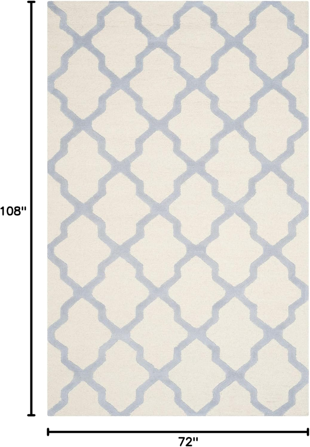 SAFAVIEH Cambridge Liam Geometric Wool Area Rug, Ivory/Light Blue, 6' x 9'