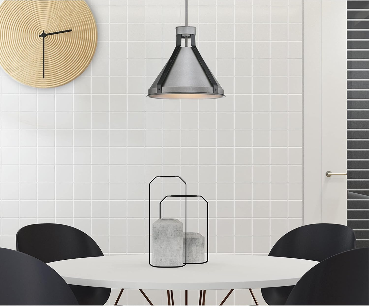 Westinghouse 6128400 Pennsauken Vintage-Style One Light Indoor Pendant, Industrial Steel Finish with Iron Accents