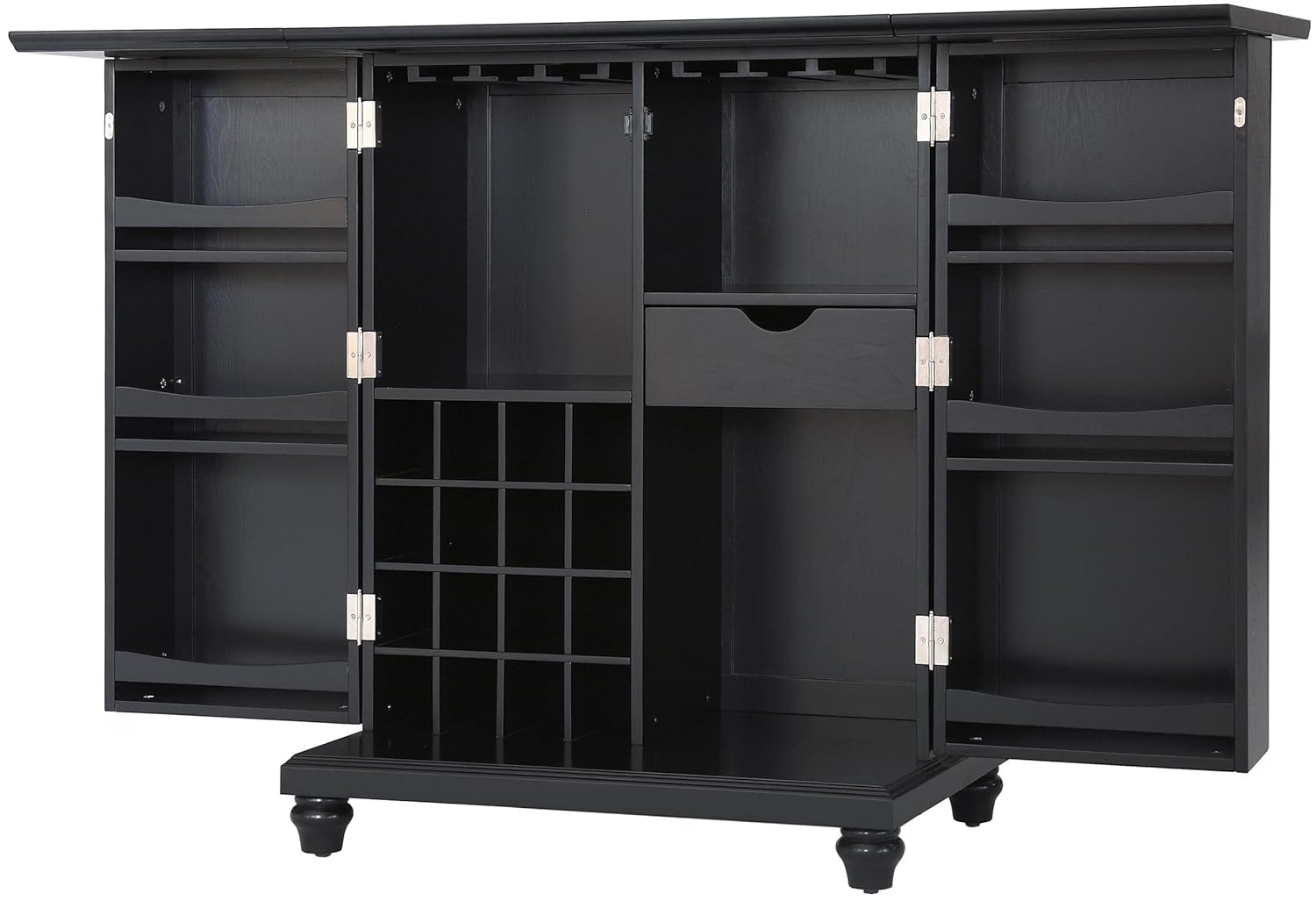 CAMBRIDGE EXPANDABLE BAR CABINET IN BLACK FINISH