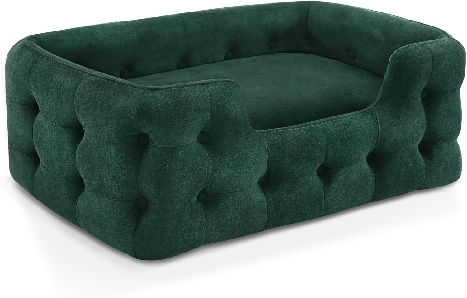 MCombo Dog Sofa Bed, 33 Inches Length Foam Pet Bed with Washable Cushion Cover, Modern Pet Couch for Small Medium Dogs, 0553 (Blackish Green)
