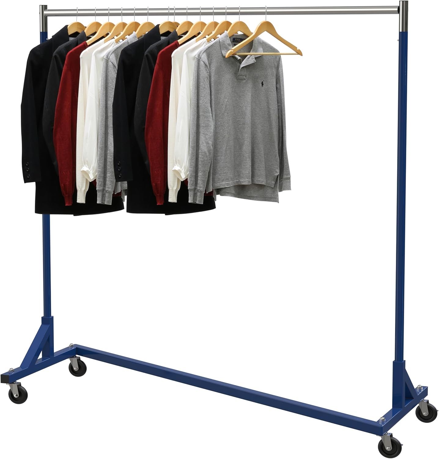 Simple Houseware Commercial Grade Z-Base Heavy Duty Clothing Rack, 400 lb Load, Blue