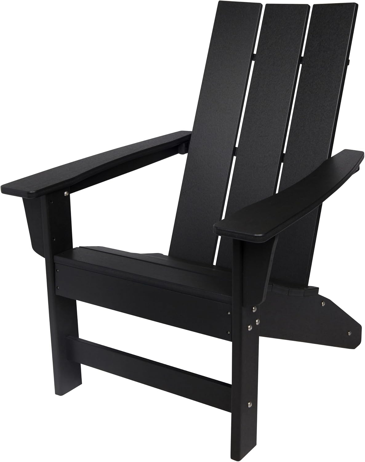 Black HDPE Modern Adirondack Chair with Arms