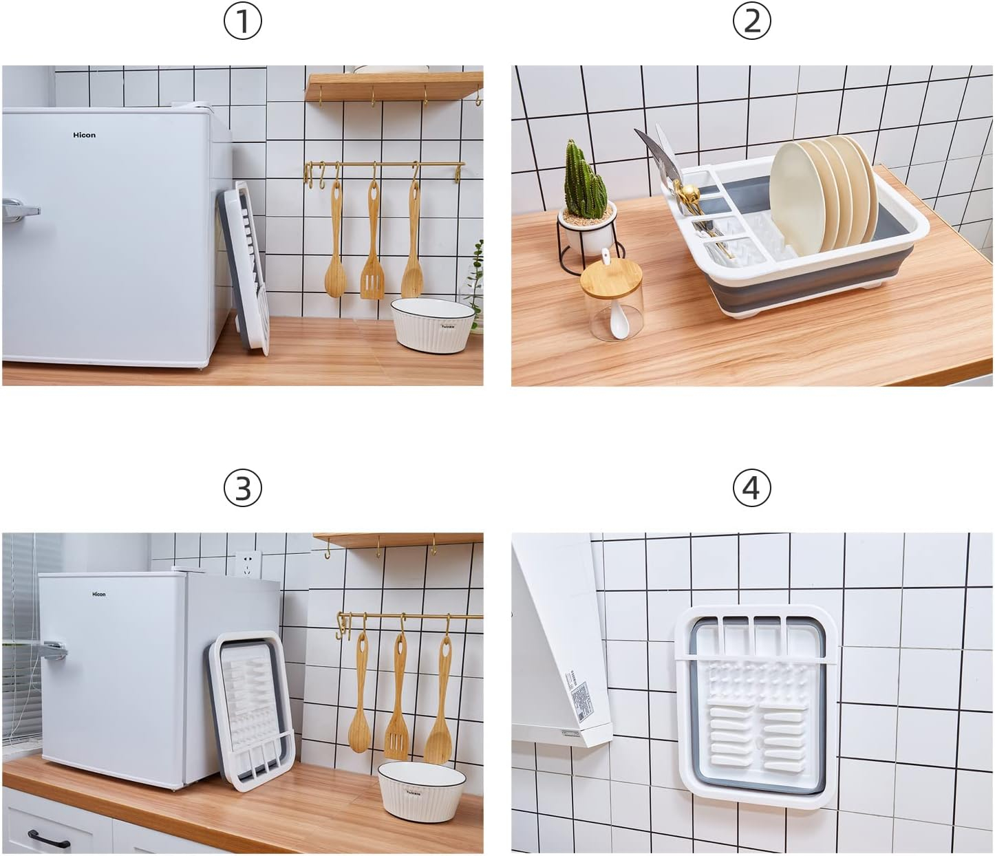 THANSTAR Collapsible Dish Drainer Portable Dinnerware Drainer Organizer for Kitchen RV Campers Travel Trailer Space Saving Kitchen Storage Tray