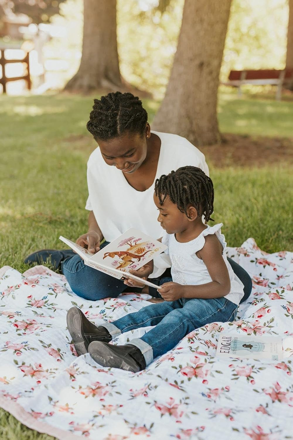 Watercolor Roses Cotton Muslin Reversible Toddler Quilt