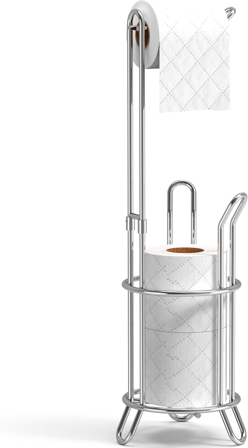 Simple Houseware Bathroom Toilet Tissue Roll Holder Stand with Cell Phone Holder, Bronze C33