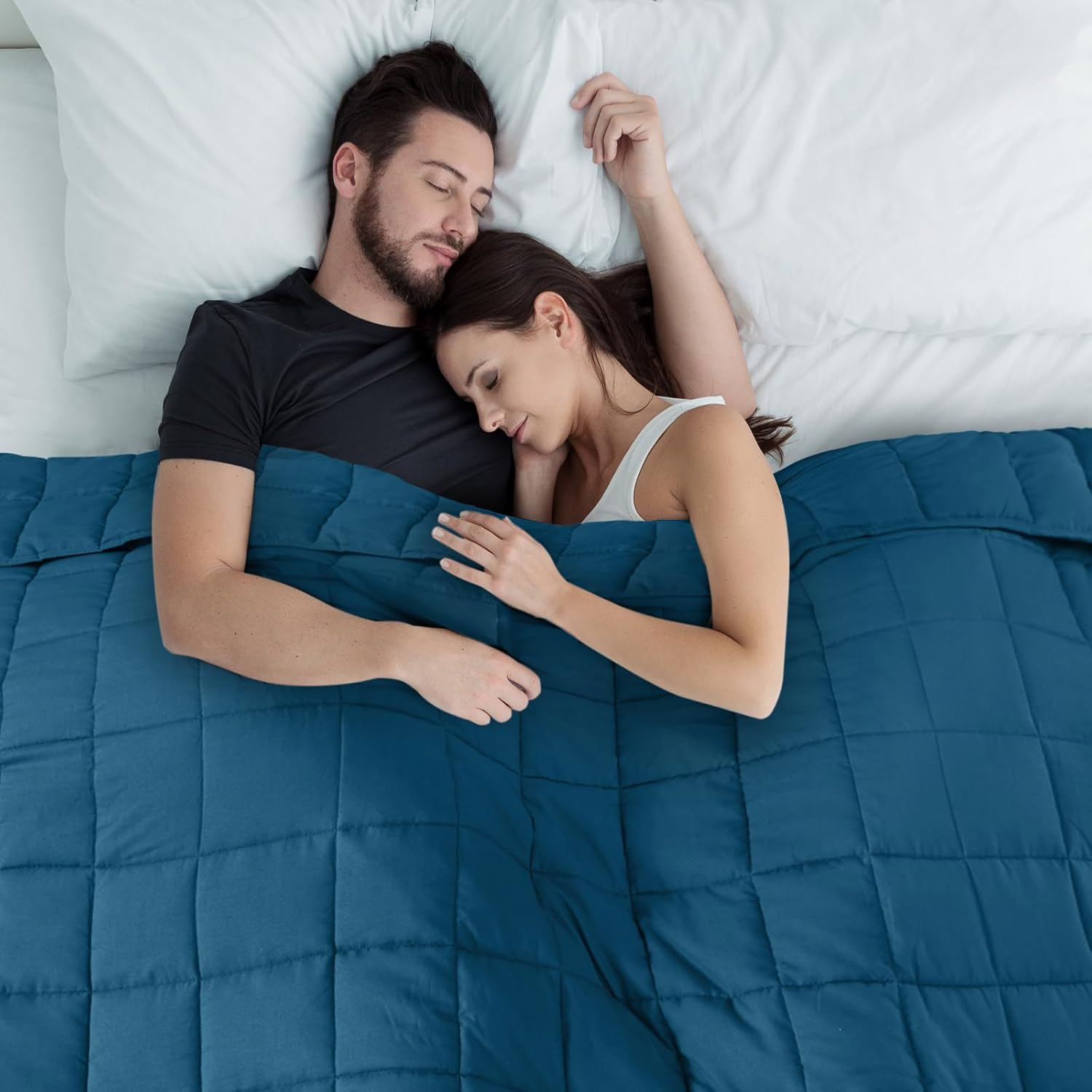 CYMULA Weighted Blanket for Adults (25lbs 80"x87" King Size) - Cooling Breathable Heavy Blankets for Summer Winter - Ultra Microfiber Soft Comfort Blanket with Glass Beads - Gifts for Men/Women