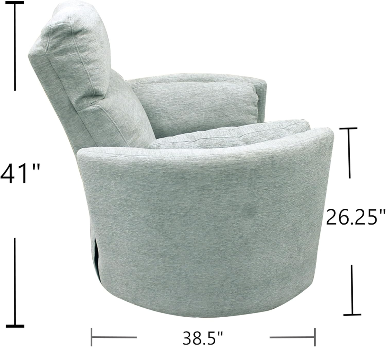 Windstream Gray Chenille Swivel Glider Recliner with Hardwood Frame