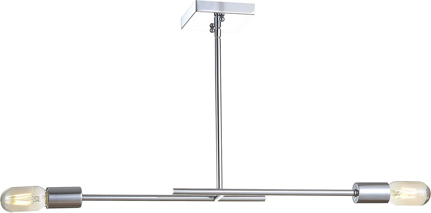 Turing 30.5" Adjustable Metal LED Linear Pendant, Chrome