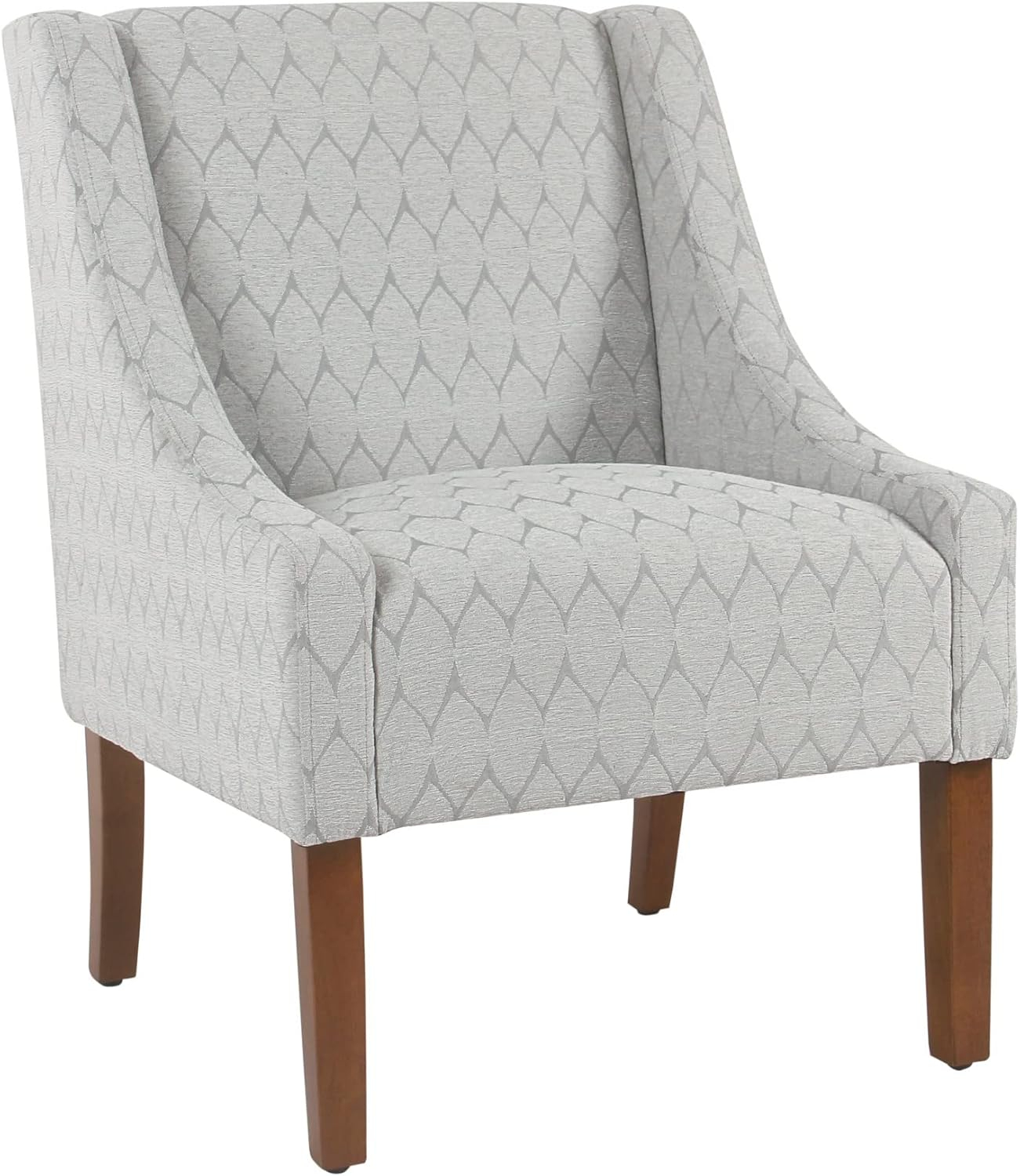 HomePop Modern Swoop Arm Accent Chair, Gray Leaf