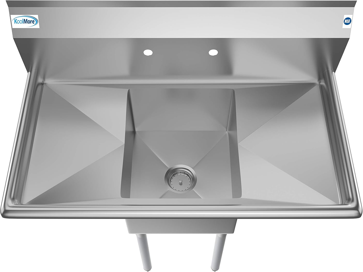 Stainless Steel 1-Compartment Utility Sink with Dual Drainboards