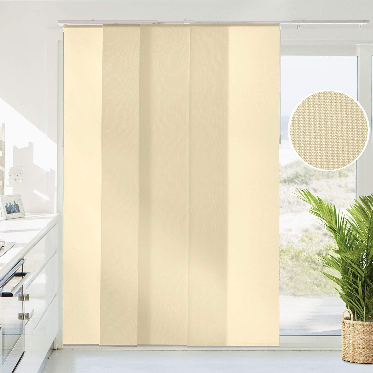 CHICOLOGY QUAD RAIL SLIDING PANEL Brunch Grey (Light Filtering) W:46-86 x H:Up-to 96 inches