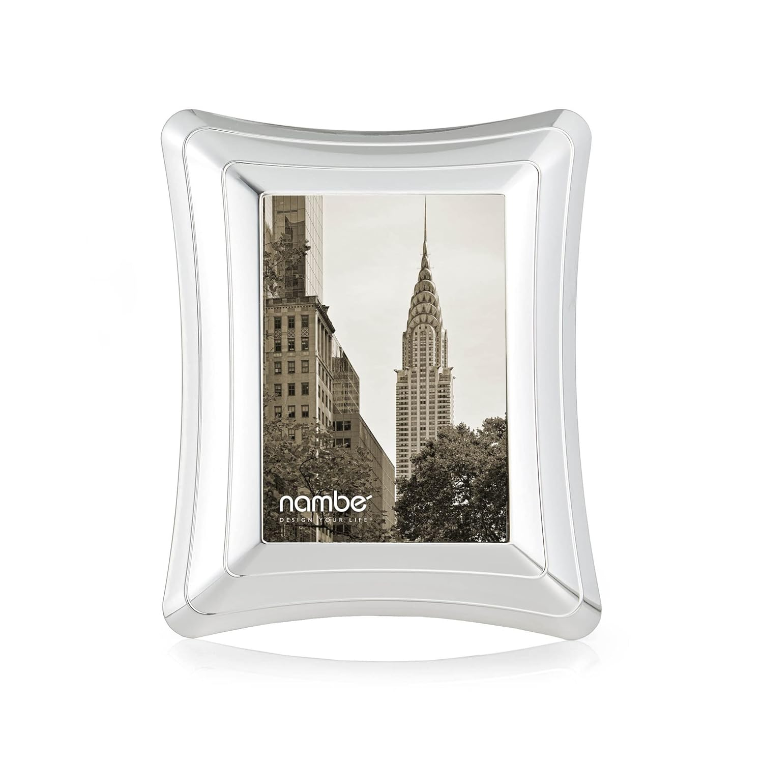 Nambe Portal Picture Frame Holds One 5 x 7 Photo - Silver