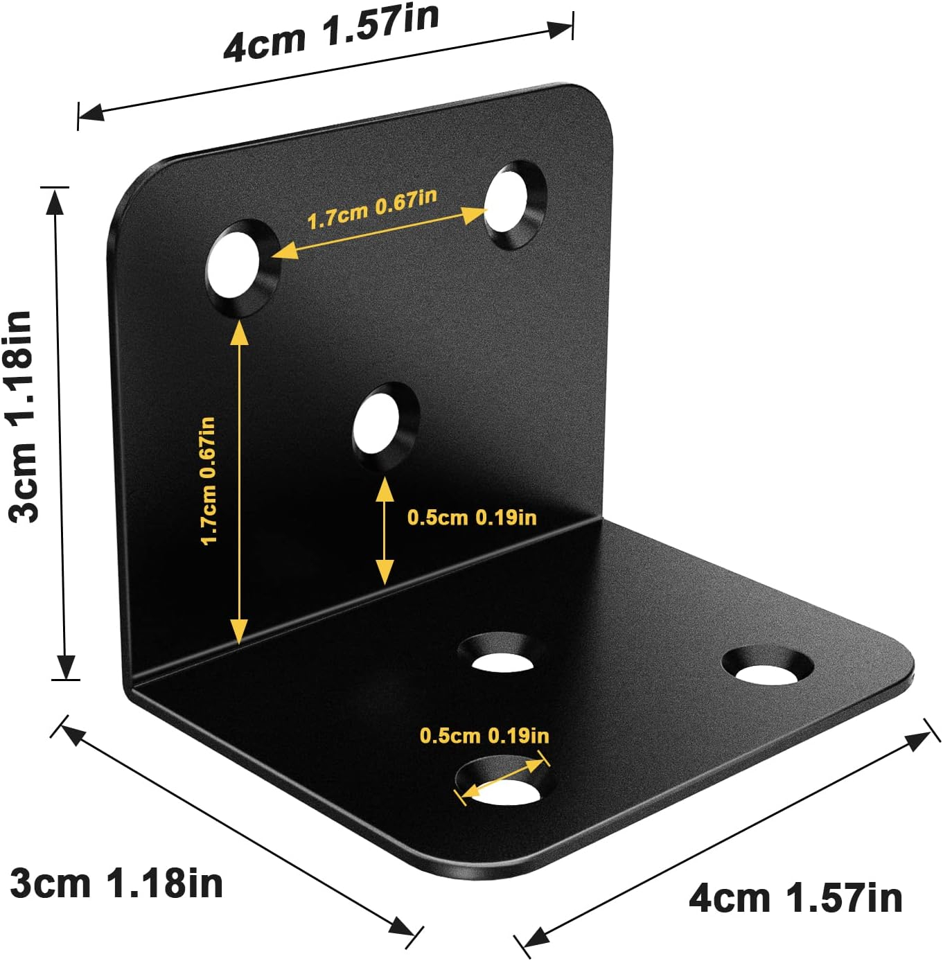 20 Pcs Metal Corner Braces, 1.5in L Brackets for Wood, 90 Degree l Bracket Wide Corner Black Metal Corner Bracket for Wood Furniture Bed Chair