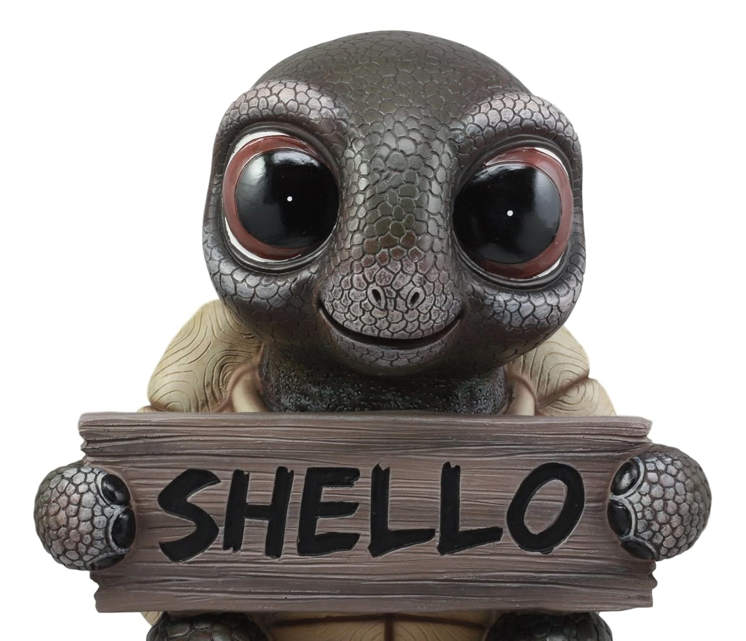 Large Painted Resin Baby Turtle Welcome Sign Statue