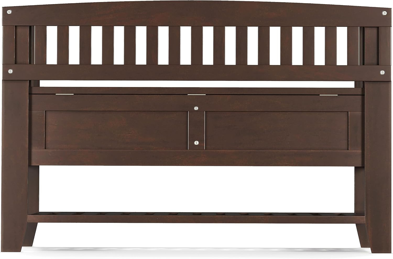 Brunette Brown Wooden Entryway Storage Bench with Shelf