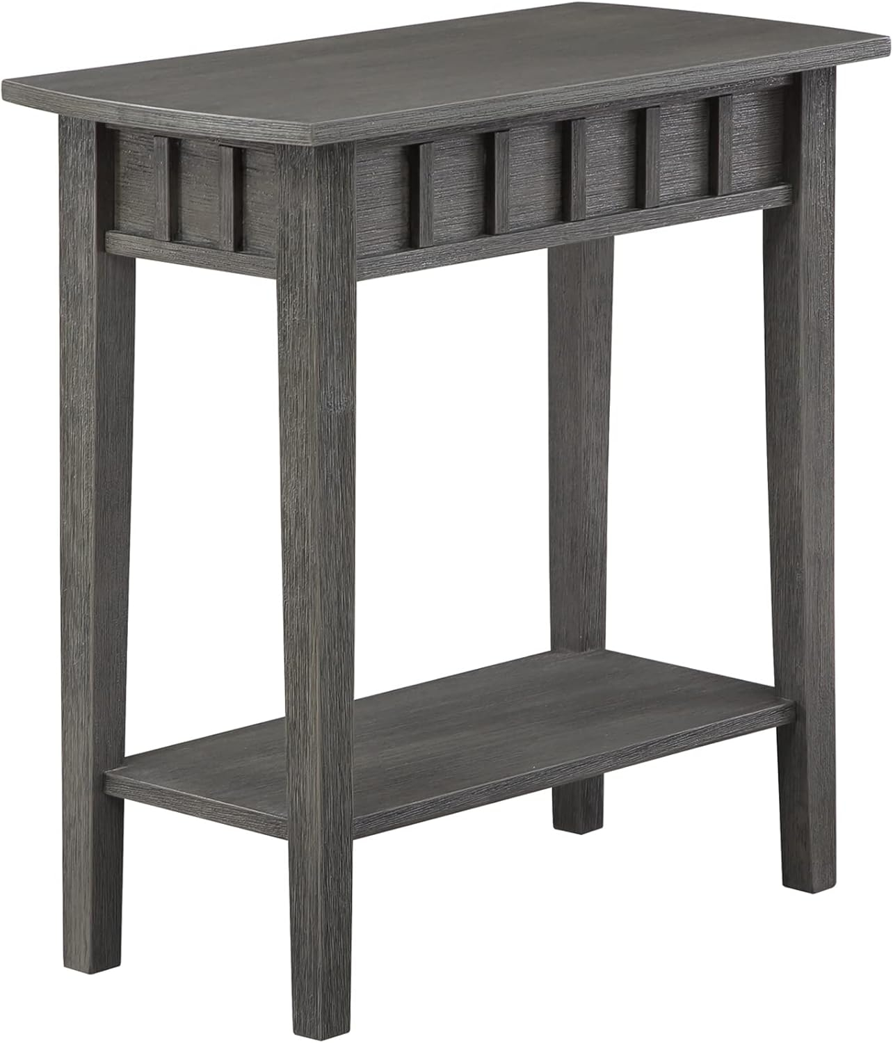 Dennis End Table with Shelf Wirebrush Dark Gray