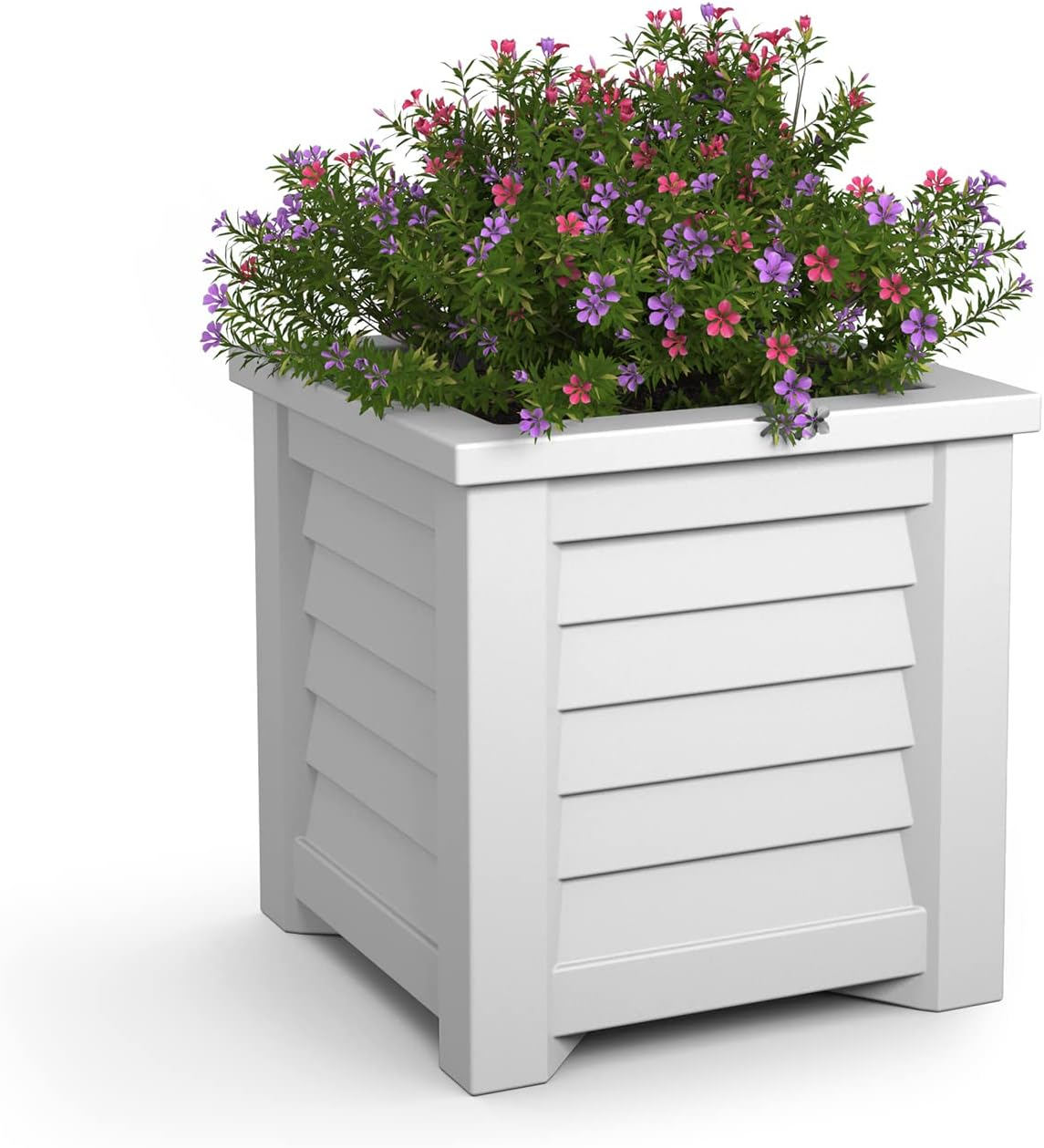 Lakeland 16" x 16" x 16" Square White Self-Watering Polyethylene Planter