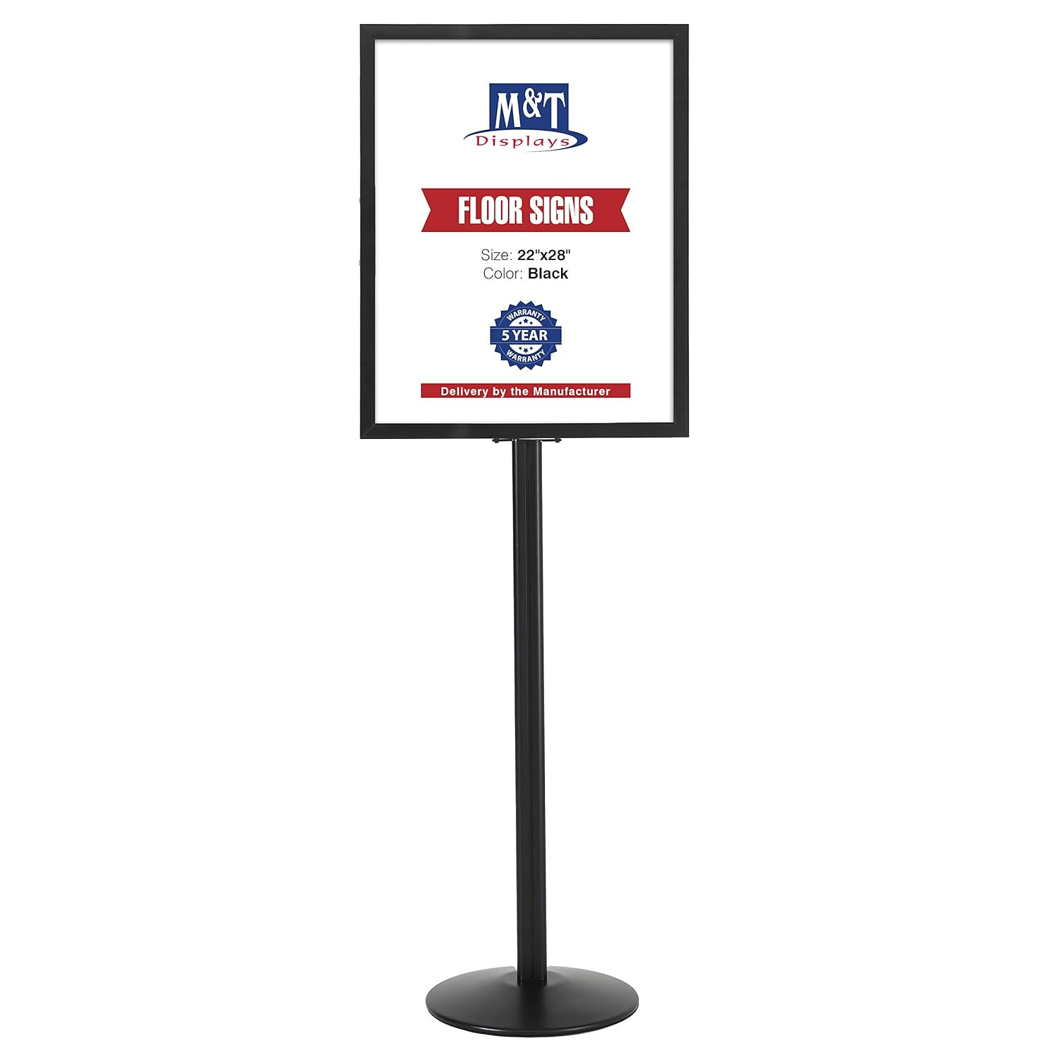 Black Aluminum Floor Standing Double-Sided 22x28 Inch Poster Frame