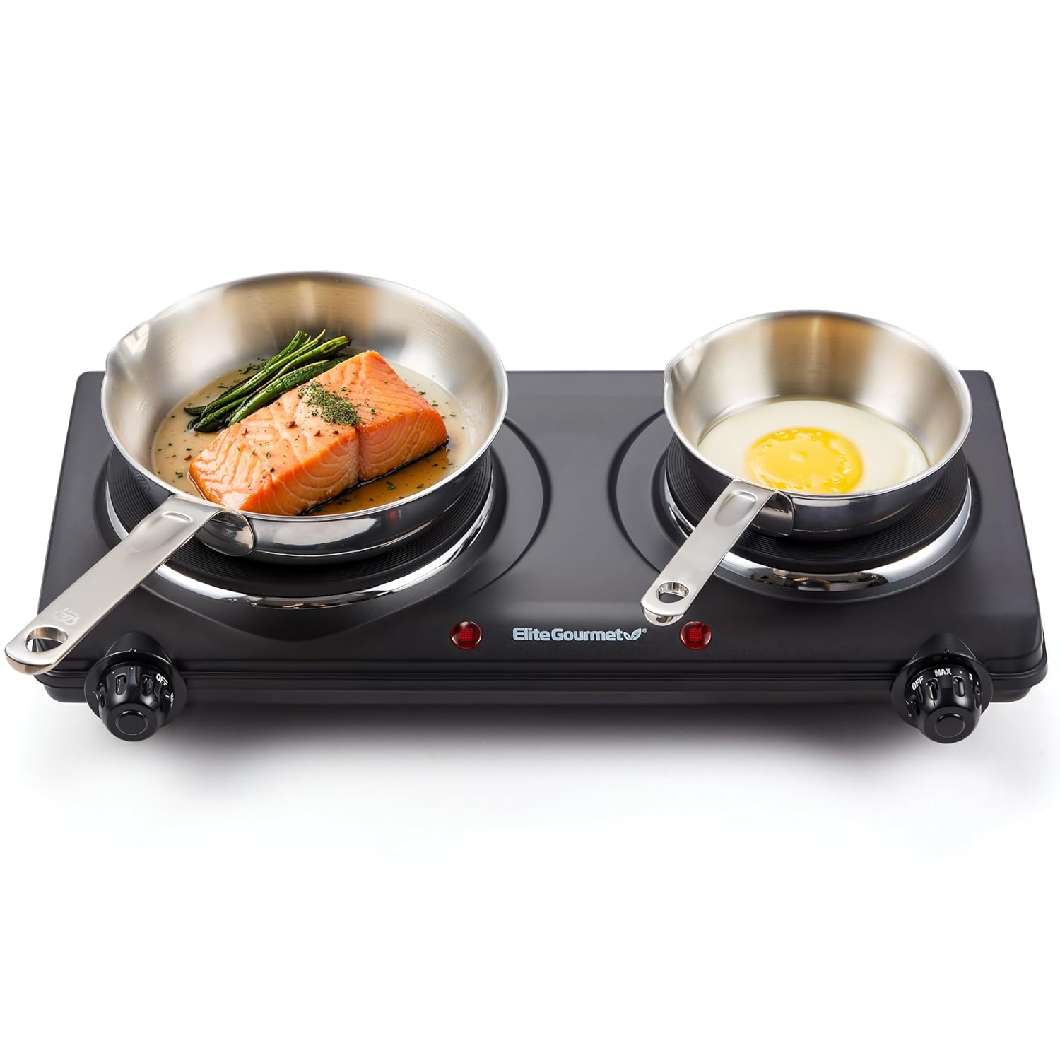 Elite Cuisine Electric Double Cast Burner Hot Plate EDB-302BF