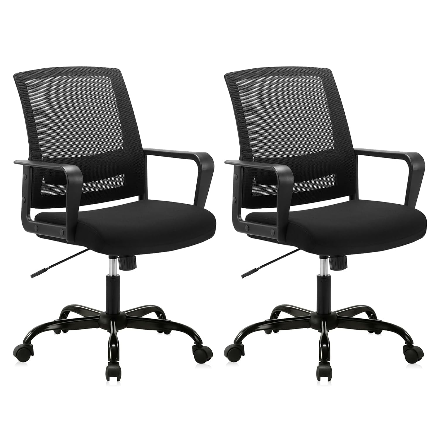 CLATINA Ergonomic Rolling Mesh Desk Chair with Executive Lumbar Support and Adjustable Swivel Design for Home Office Computer BIFMA Certified Black 2Pack
