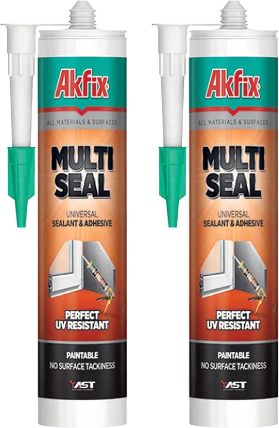 Akfix Hybrid Polymer Sealant - All Purpose Adhesive for Window, Door & Roofing Gutters, Super Bonding to Metal, Wood, Ceramic, PVC, Glass, Concrete, Industrial Adhesives & Sealants | 1 Pack, 9.8 Oz.