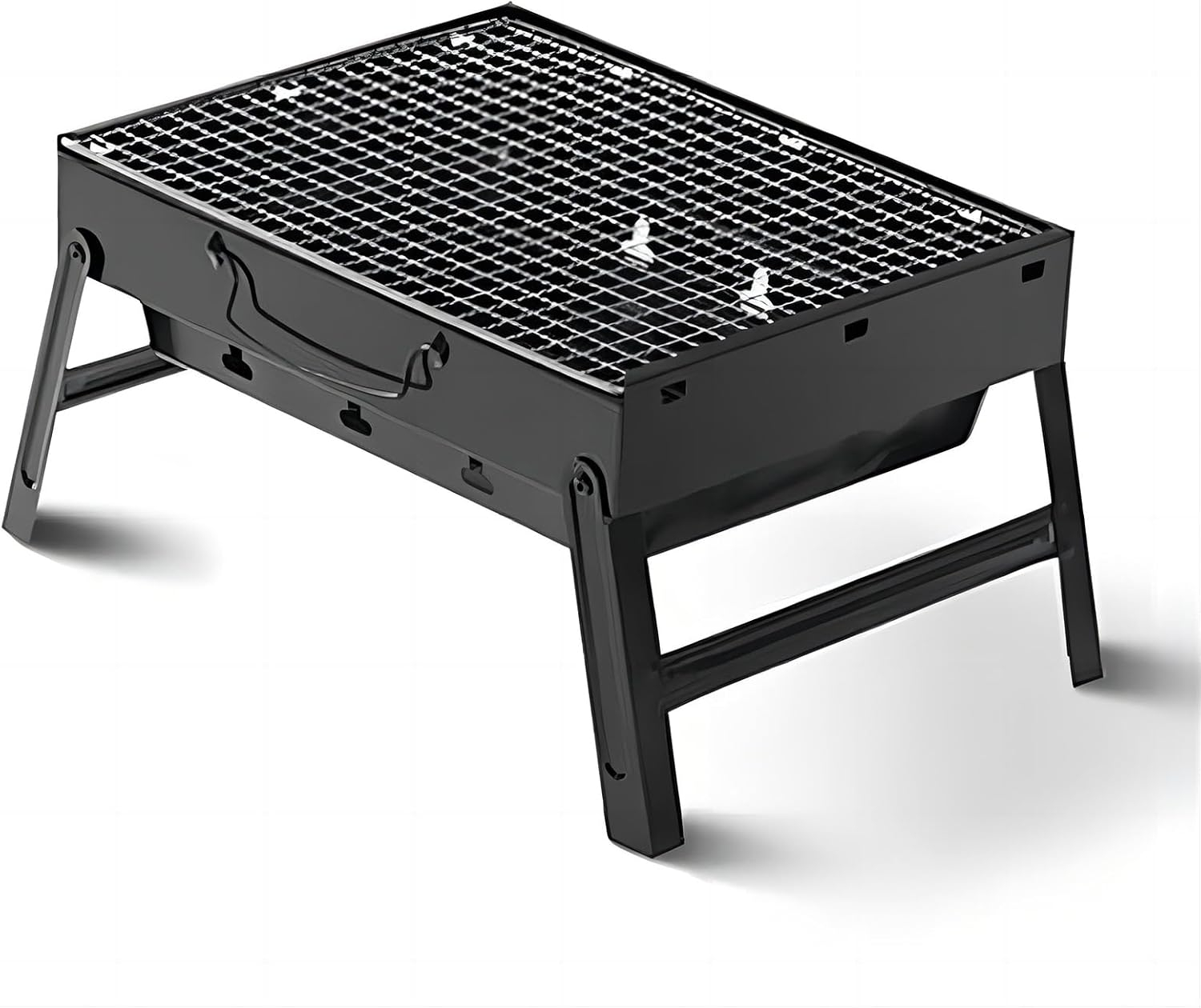 Large 17" Portable Folding Barbecue Grill Charcoal Lightweight Barbecue Grill Tools for Outdoor Grilling Cooking Camping Hiking Picnics Tailgating Backpacking Party