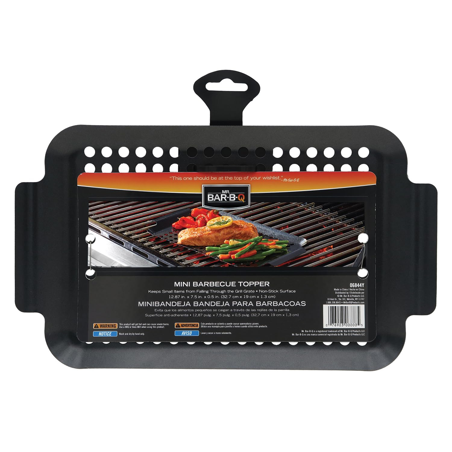Mr. Bar-B-Q Premium Heavy Duty Non-Stick Mini Grill Topper | Rust Resistant Grill Pan with Handles | Easy to Use Grilling Accessories | Great for Seafood & Vegitables, Small