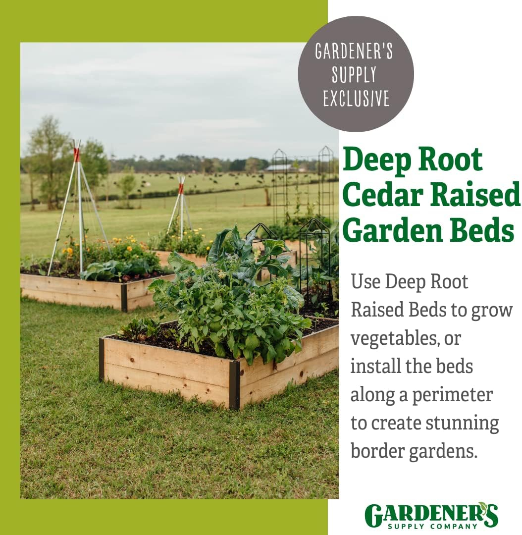 Extra Deep Cedar Raised Garden Bed with Aluminum Corners